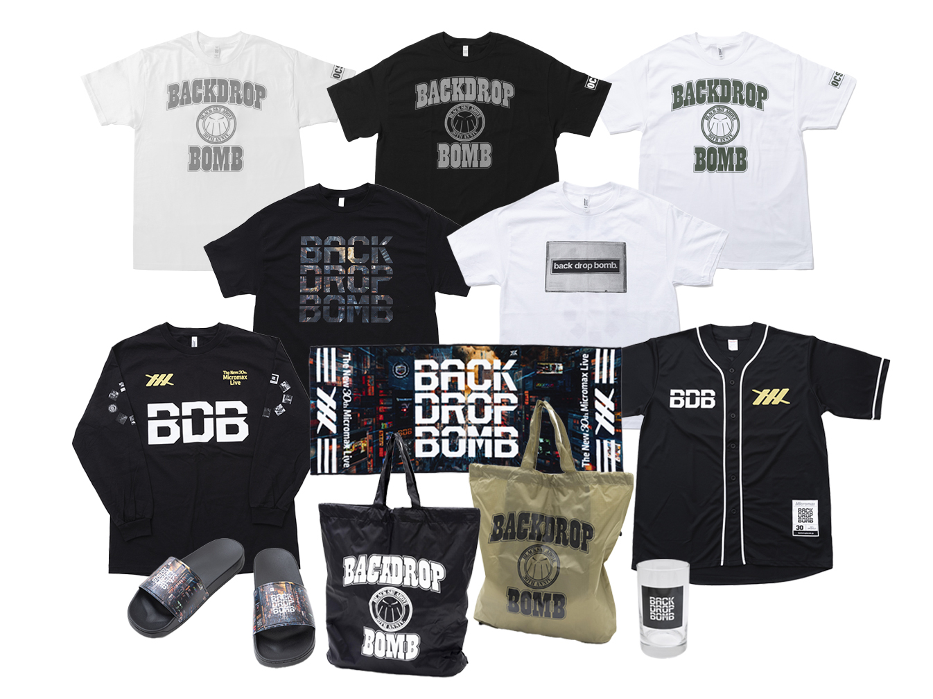 BACK DROP BOMB 30TH ANNIV. OFFICIAL GOODS